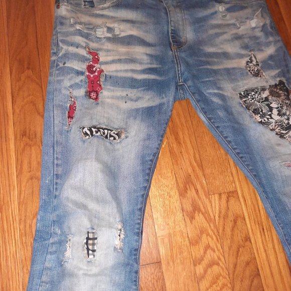 Custom-made "Golden" Jeans!!! Sixe 36 - Picture 3 of 6